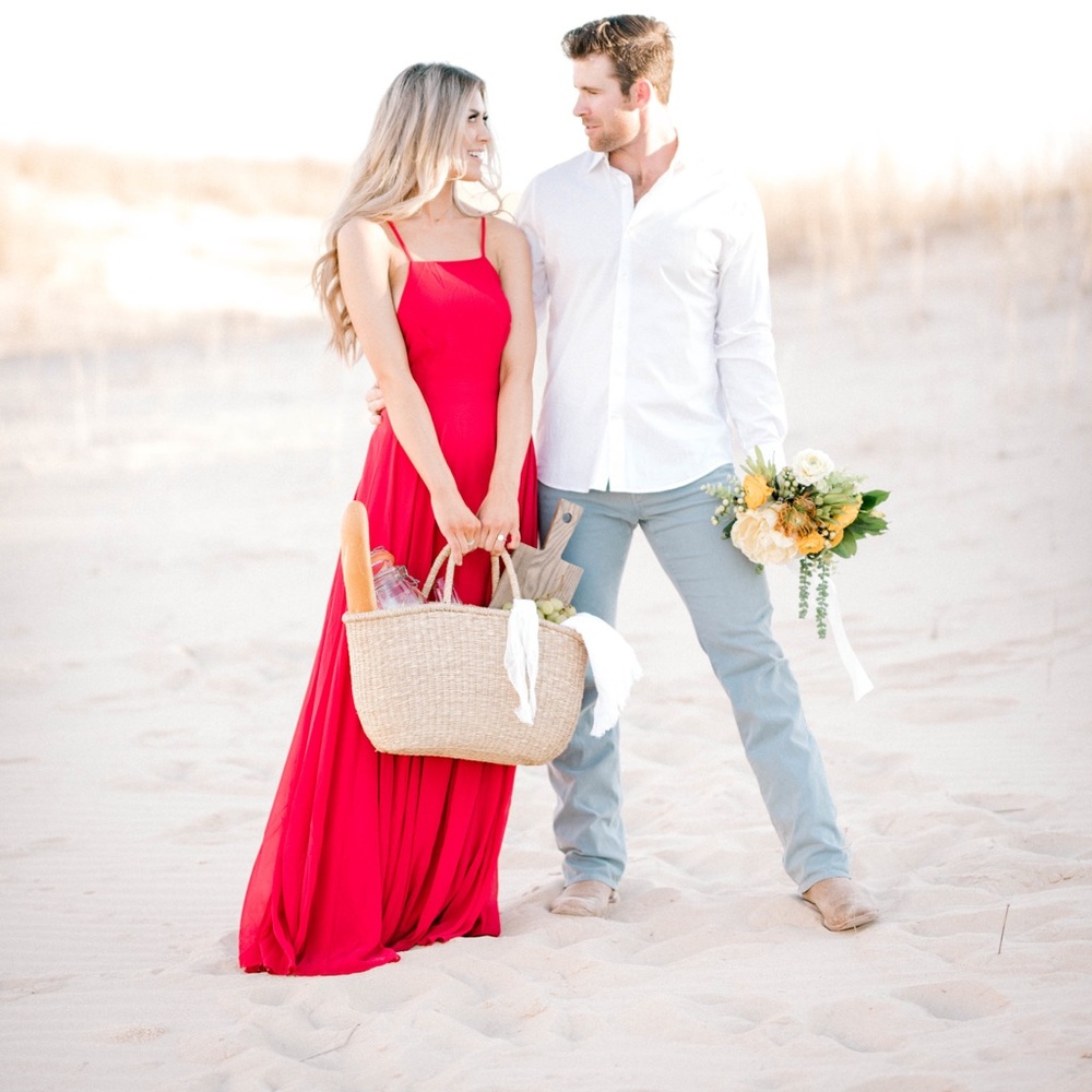 Lulu's Red Maxi Dress with Spaghetti Straps